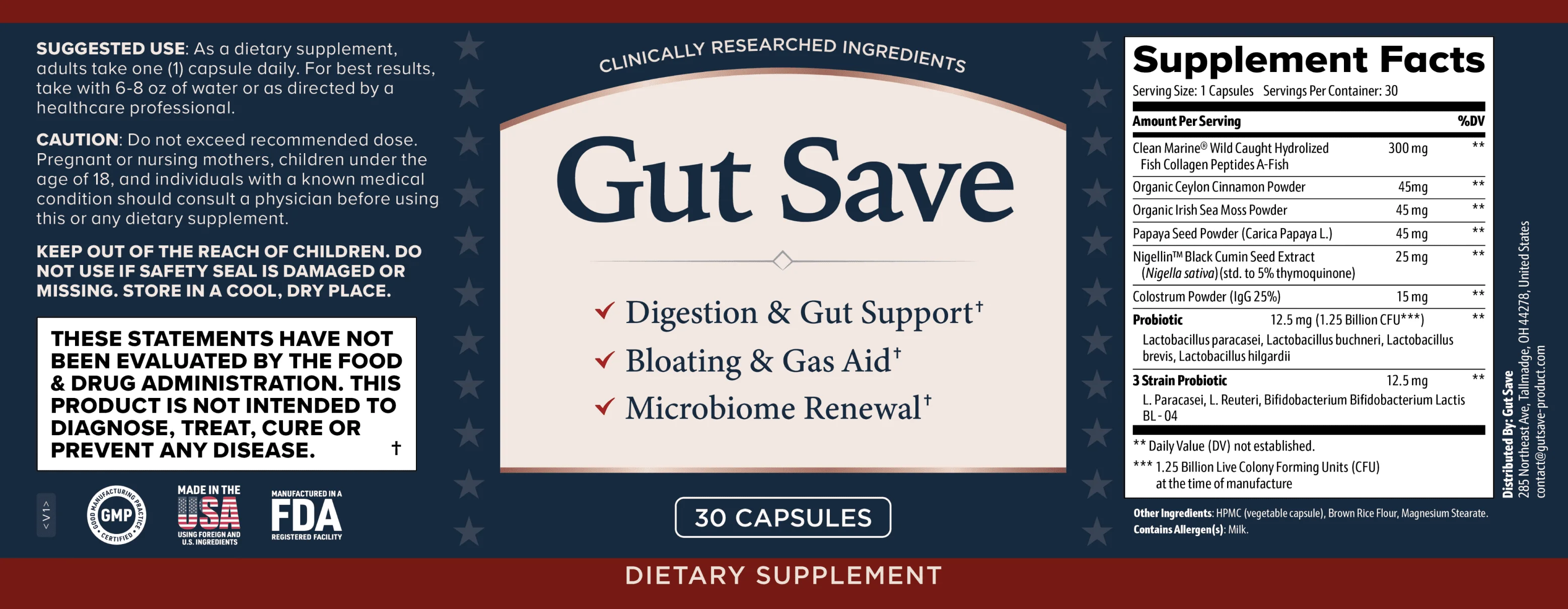 Gut Save Product Label